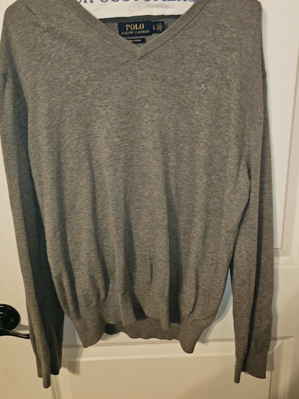 Ralph Lauren Grey V-Neck Knit Sweater